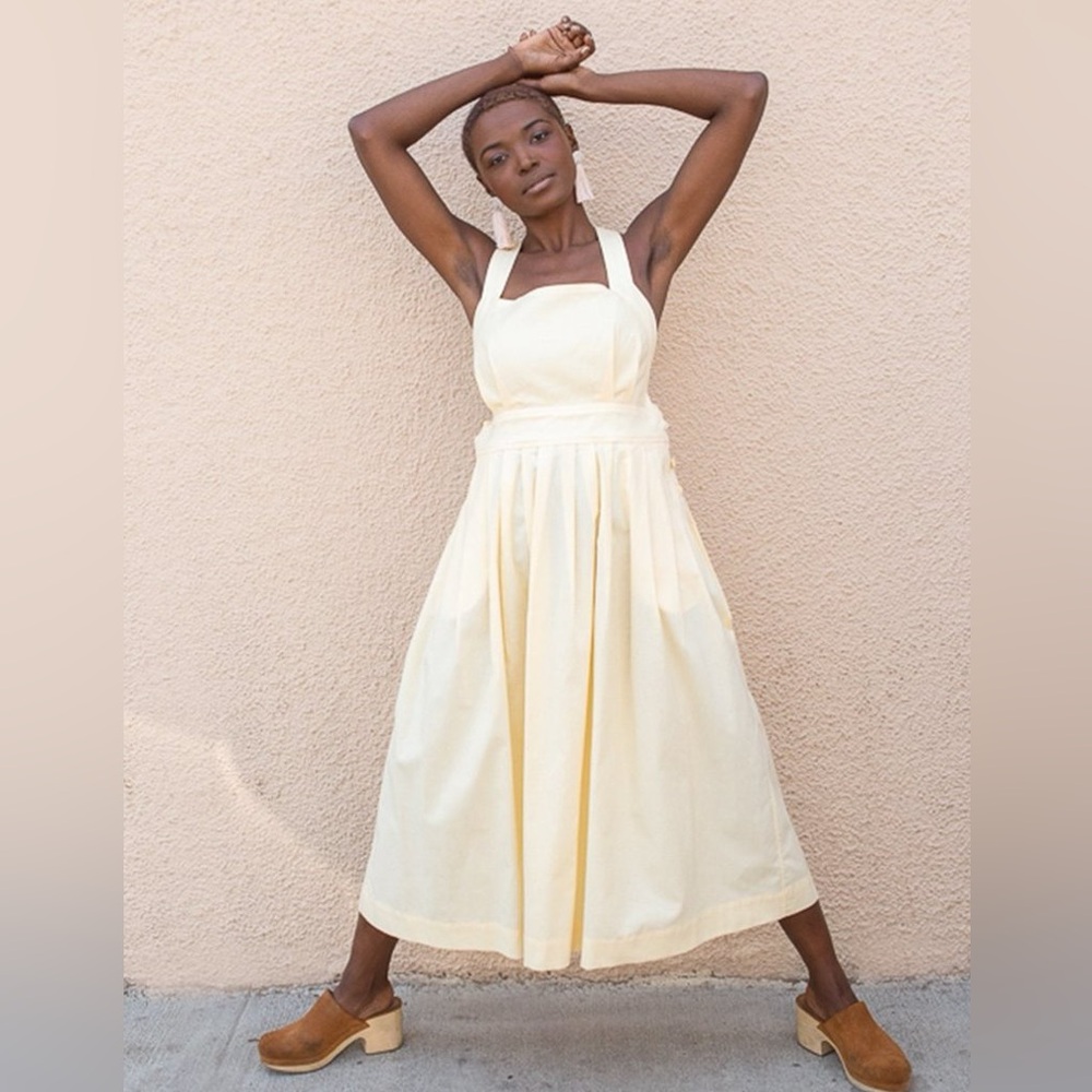 Electric Feathers traveling pinafore dress